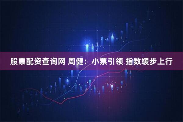 股票配资查询网 周健：小票引领 指数缓步上行
