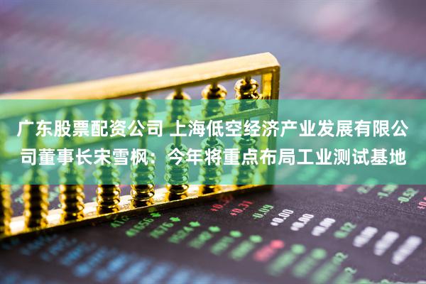 广东股票配资公司 上海低空经济产业发展有限公司董事长宋雪枫：今年将重点布局工业测试基地